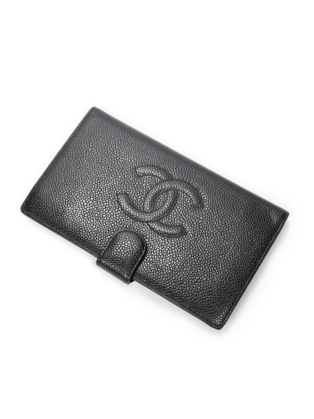 Chanel CC Timeless French Purse Wallet Black Caviar Leather